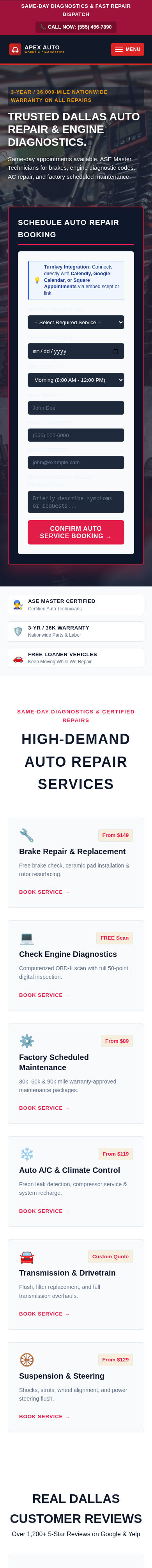 Automotive Repair Mobile Preview