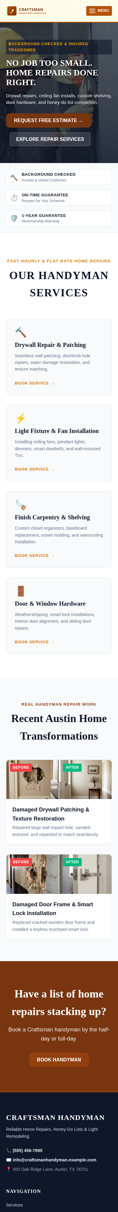 Craftsman Handyman Mobile Preview