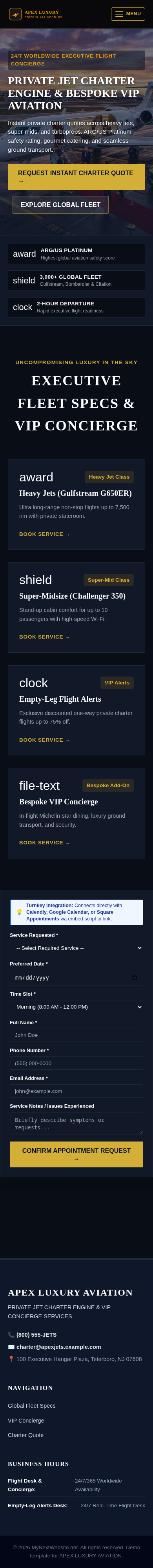 Luxury Aviation Mobile Preview