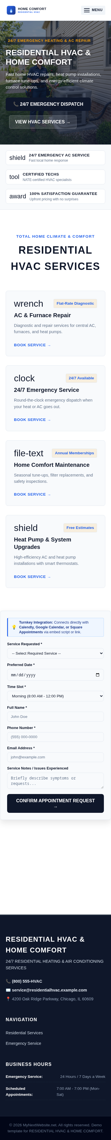 Residential HVAC Mobile Preview