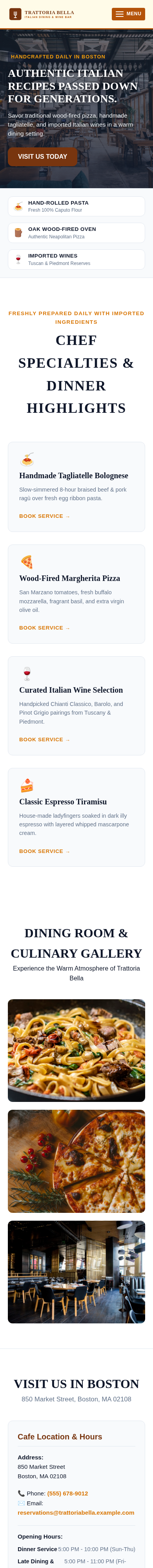 Warm Restaurant Mobile Preview